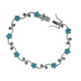 thumbnail image 1 of 412231 Sterling Silver Bracelet-Mini Turquise Beads, Marcasite 7 in. Box Closure & Safety, 1 of 1