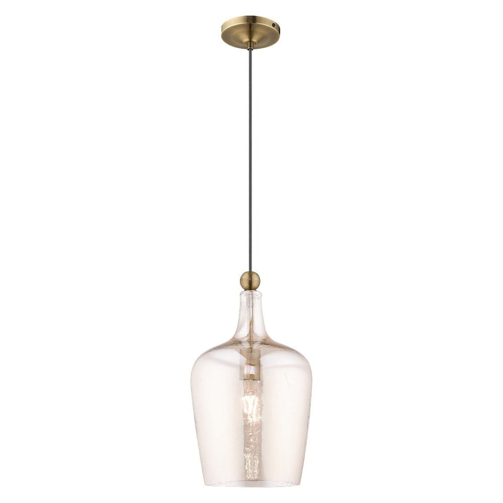 Antique Brass Champagne Glass Mini Pendant Light