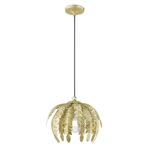 Livex Lighting  1-Light Mini Pendant, 41231 Winter Gold 12.625" DIA 12.25 - 90" ADJ H N/A Gold