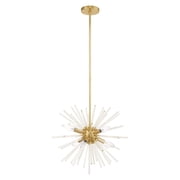 41254-12 Livex Lighting Utopia - 6 Light Pendant in Mid Century Modern Style - 20 Inches wide by 25.25 Inches high-Satin Brass Finish -Traditional