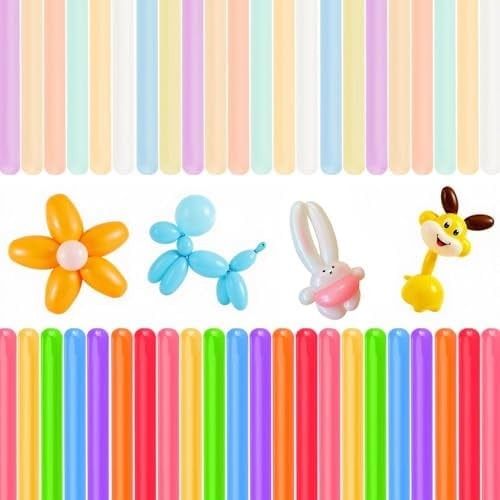 412PCS 260 Long Balloons, Twisting Animal Balloons, Thickened Latex Skinny Balloon, Pastel Color For Animal Shape, Birthday, Weddings, Christmas Party Decoration, Magic Clown