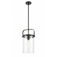 thumbnail image 1 of 413-1S-BK-8CL Innovations Lighting Pilaster-One Light Mini Pendant-9.38 Inches Wide by 17.13 Inches High-Matte Black Finish, 1 of 3