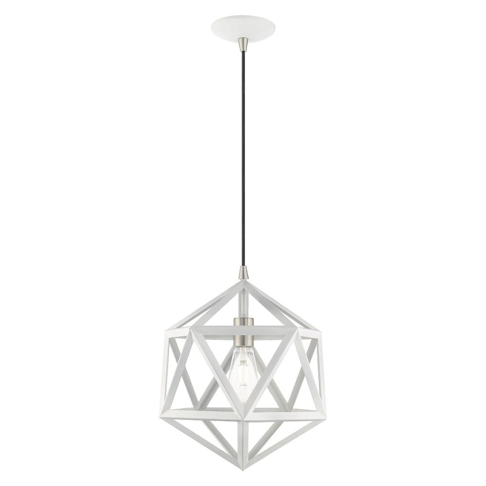 White Geometric Metal Mini Pendant Light