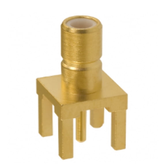 413990-1 SMB Connector Receptacle, Male Pin 50 Ohms Through Hole Solder :RoHS