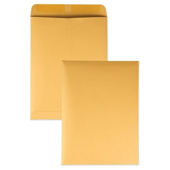 41465 Catalog Envelopes, Heavyweight/Gummed, 9x12, 28lb, , 250/Box (QUA41465), Light Brown 250 Count