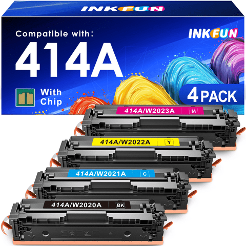 414A Toner Cartridge 4 Pack Compatible for HP 414A Toner for HP 414X W2020A (4 Pack)