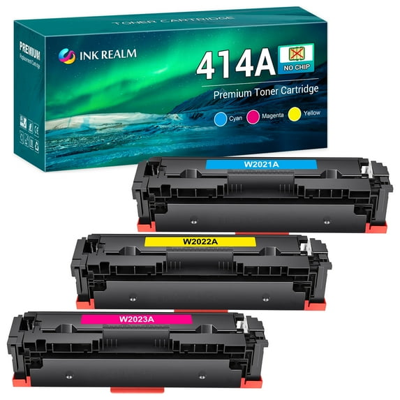 414A Toner Cartridge No Chip Replacement Compatible for HP 414A 414X W2020A Pro MFP M479fdw M454dw M454dn M479fdn M479 Laser Printer Ink(Cyan,Magenta,Yellow, 3-Pack)