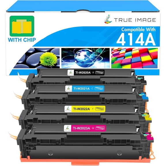 414A Toner Cartridges 4 Pack: MFP M479fdw M454dw Compatible for HP414A 414X 414 M479fdn M454dn Color Laserjet Pro M479fdw M455dn M479 M454 Printer Ink High Yield with Chip Black Cyan Yellow Magenta