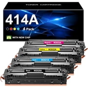 414A Toner Cartridges 4 Pack with Chip Compatible Replacement for 414A 414X for Color Pro LJ MFP M479fdn M479fdw M454dw M454dn M455dn M480f Printer W2020A W2020X High Yield K/C/M/Y