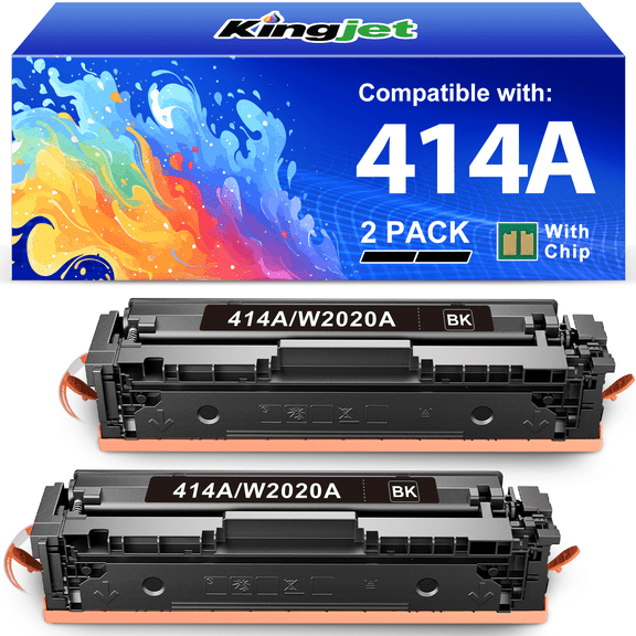 414A Toner Cartridges Black Compatible for HP 414A Toner W2020A for Color Pro MFP M479fdw M454dw M454dn M479 M454 Printer (2 Black)