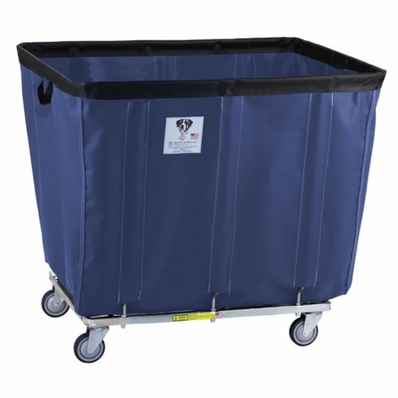 414SOC-NVY 14 Bushel Vinyl Basket Truck All Swivel Casters, Navy - 41.5 x 30.25 x 37 in.