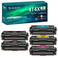 thumbnail image 1 of 414X 414A No Chip Toner Cartridge Compatible for HP 414X W2020X W2020A Pro MFP M479fdw M479fdn M454dw M454dn Printer (2x Black,Cyan,Magenta,Yellow, 5-Pack), 1 of 9