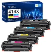 414X WITH-CHIP Toner Cartridge Compatible for HP 414X 414A W2020A W2020X W2021X W2022X W2023X Color Pro MFP M479fdw M454dn M479fdn M454dw B+C+Y+M, 4-Pack