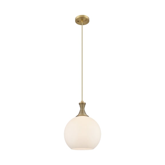 415-1P-BB-G121-10 Innovations Lighting Astor - 1 Light Cord Hung Mini Pendant-14 Inch Tall and 10 Inch Wide-Brushed Brass Finish-Matte White Glass