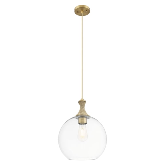 415-1PR-BB-G122-12 Innovations Lighting Astor - 1 Light Cord Hung Rope Mini Pendant-12 Inch Wide and 15.5 Inch Tall-Brushed Brass Finish