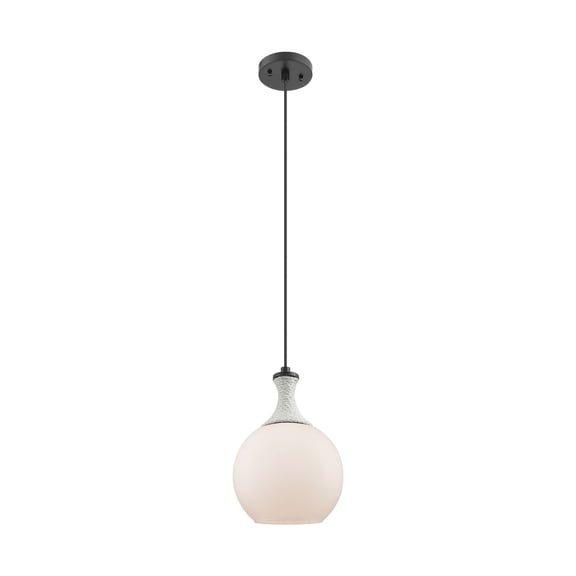 415-1PR-BK-G121-8 Innovations Lighting Astor - 1 Light Cord Hung Mini Pendant-11.75 Inch Tall and 8 Inch Wide-Matte Black Finish-Matte White Glass
