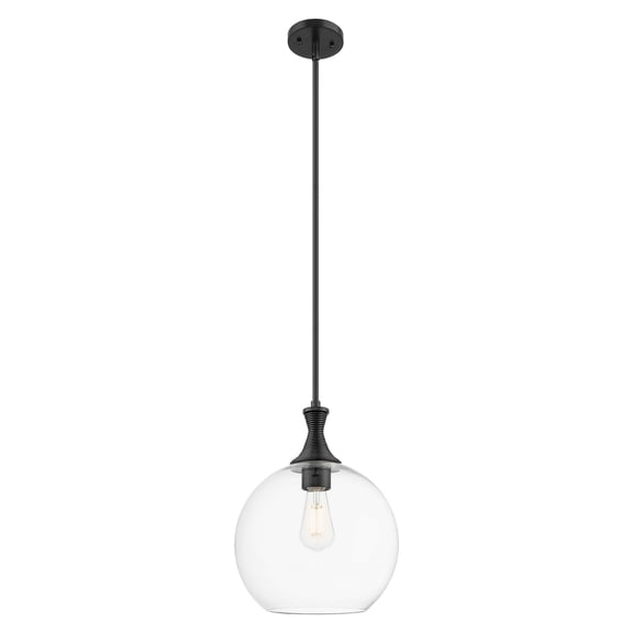 415-1S-BK-G122-12 Innovations Lighting Astor - 1 Light Stem Hung Mini-Pendant-12 Inch Wide and 15.38 Inch Tall-Matte Black Finish