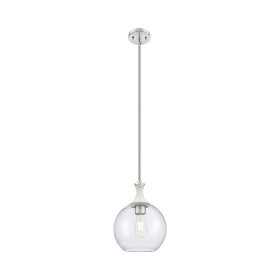 415-1SR-SN-G124-10 Innovations Lighting Astor - 1 Light Stem Hung Rope Mini Pendant-13.75 Inch Tall and 10 Inch Wide-Satin Nickel Finish-Seedy Glass