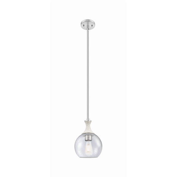 415-1SR-SN-G124-8 Innovations Lighting Astor - 1 Light Stem Hung Rope Mini Pendant-11.75 Inch Tall and 8 Inch Wide-Satin Nickel Finish-Seedy Glass