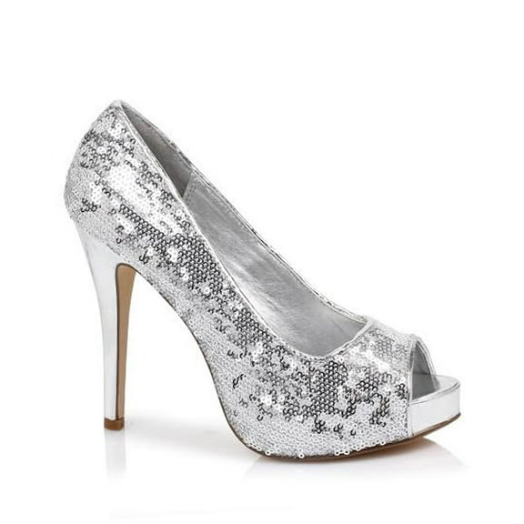 415-FLAMINGO, 4 Inch Heel Glitter Shoes