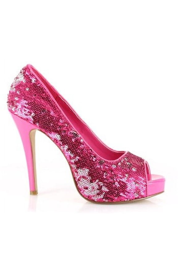 415-FLAMINGO, 4 Inch Heel Glitter Shoes