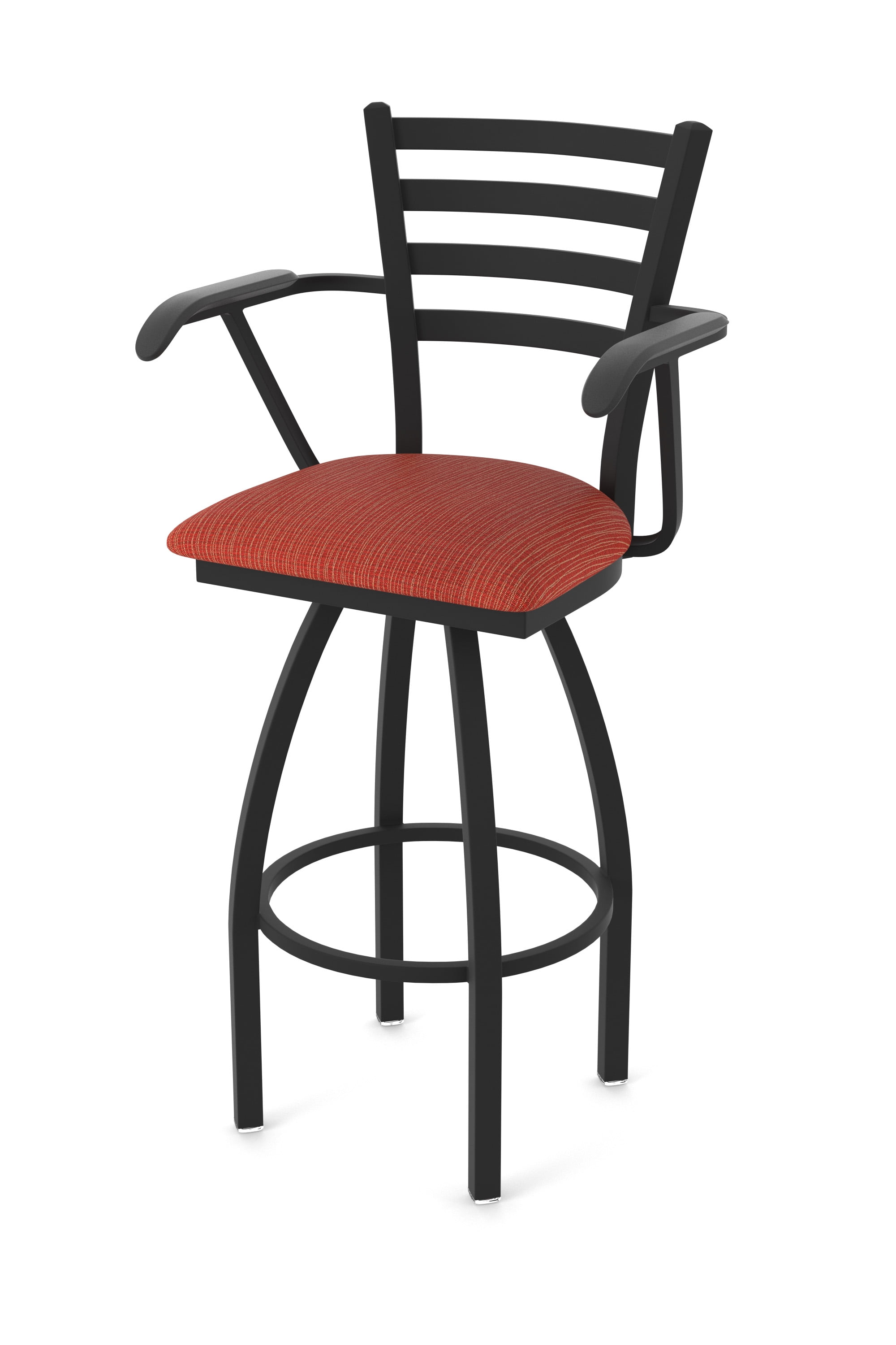 Graph Poppy Swivel Counter Stool with Black Steel Frame and Arms