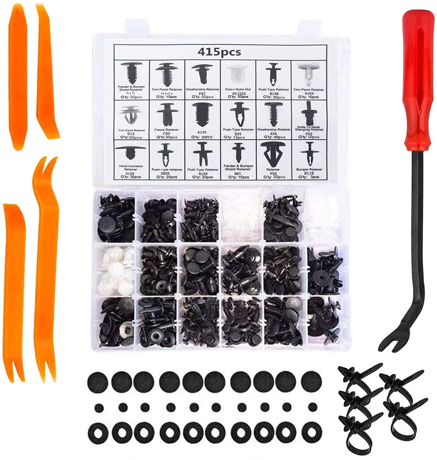 415 PCS Car Bumper Retainer Clips & Nylon Fasteners Rivet Kit, Bumper ...