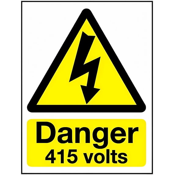 415 Volts Danger Site Security Metal Sign - 8"x12" Notice Warning Caution Sign, Indoor Outdoor Safety Signage