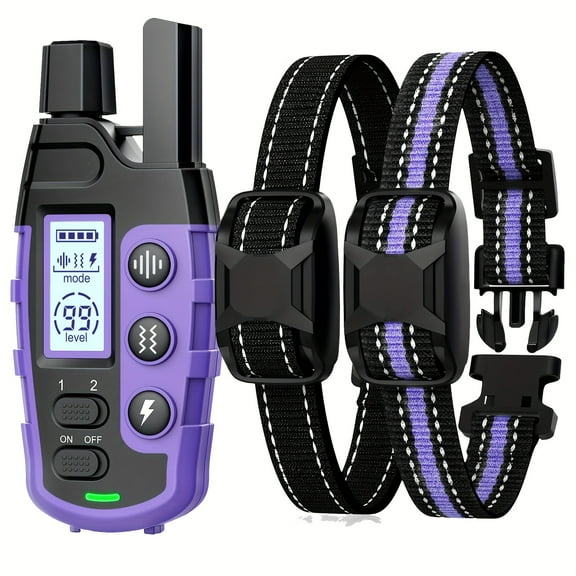 4150ft Dog Training Collars with Remote, Adjustable Nylon Strap, Electric Shock, Vibration & Sound Modes, Rechargeable, 360ft Range for Small to Large Dogs (5-150lbs)
