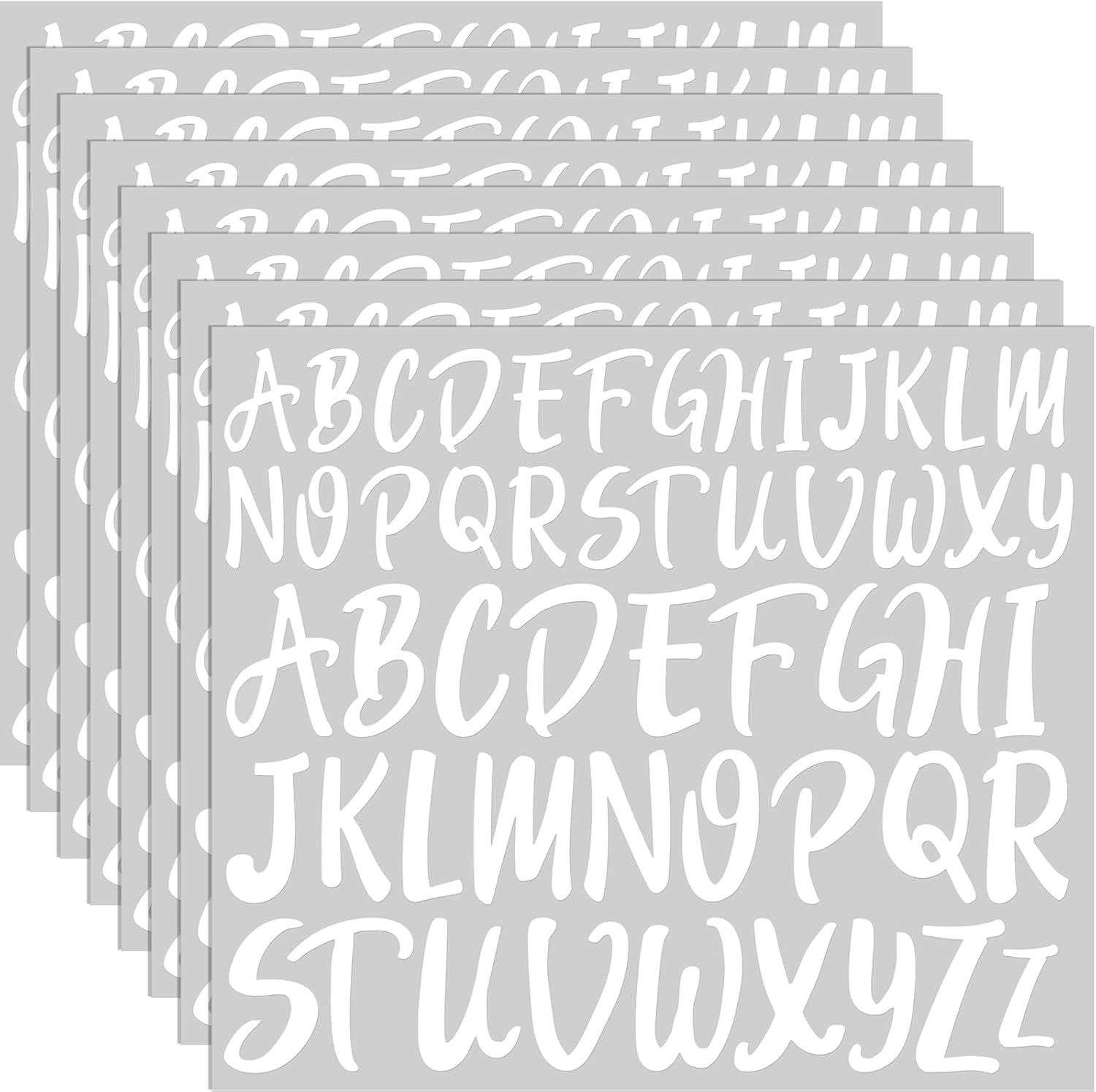 416 Pcs White Letter Stickers 8 Sheets Alphabet Stickers 2 Size Vinyl Cursive Self-Adhesive Letter Personalized Decor for Scrapbooking Water Bottle Valentine's Day Craft(2'', 3'')