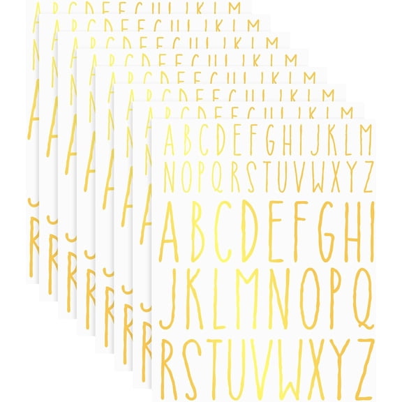 416 count 8 Sheet  to School Vinyl Letter Sticker Decal Self Adhesive ABC Alphabet Sticker Stick  Scrapbook Letters for Whiteboard Mailbox Window Door DIY Craft( Glitter,1 Inches, 2 Inches)