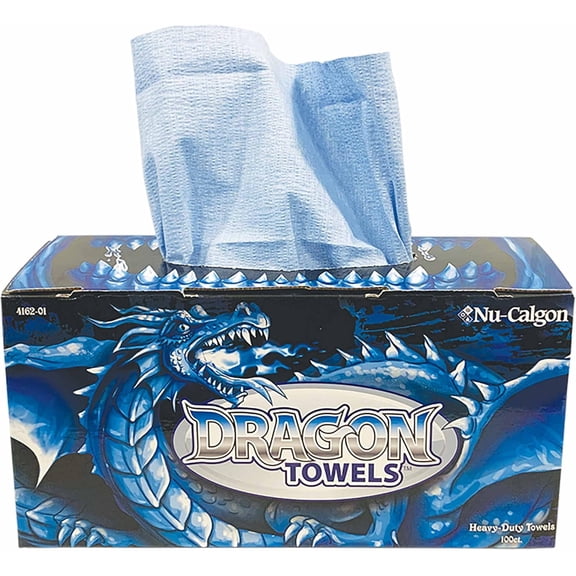 4162-01 (100 ct. Box) Dragon Towels, Blue, 12" x 12.5"