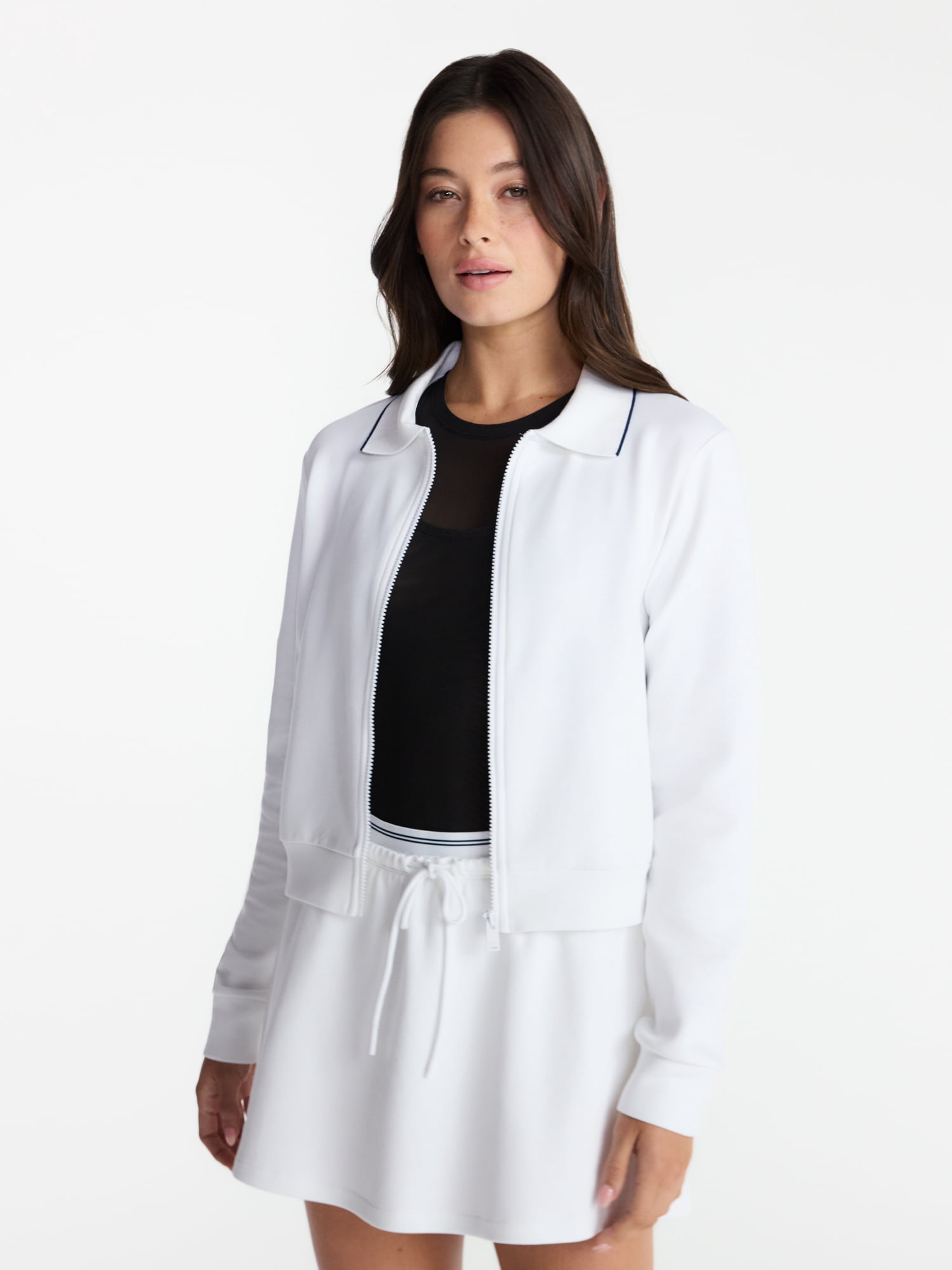 Avia Women's and Women's Plus Zip Front Pique Knit Jacket, Sizes XS-4X