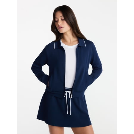 Avia Women's and Women's Plus Zip Front Pique Knit Jacket, Sizes XS-4X