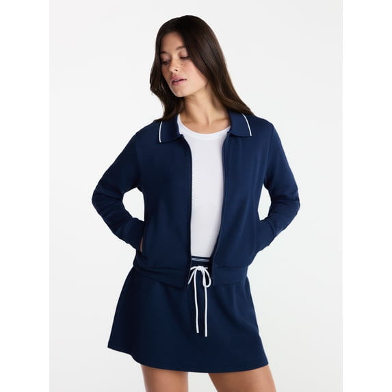 Avia Women's and Women's Plus Zip Front Pique Knit Jacket, Sizes XS-4X