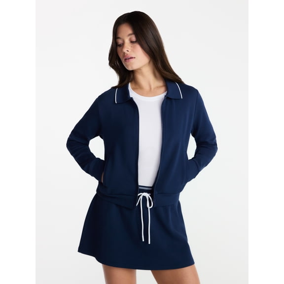 Avia Women's and Women's Plus Zip Front Pique Knit Jacket, Sizes XS-4X