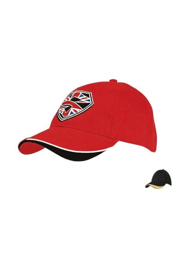 4167BL-WH-GO Indent Peak Cap - Black/White/Gold - Structured 6 Panel - Stylish Design