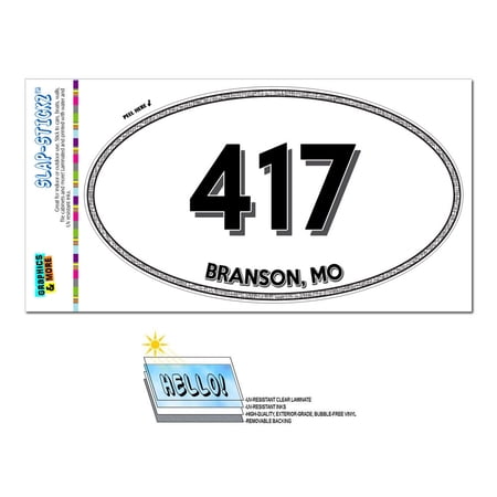 417 - Branson, MO - Missouri - Oval Area Code Sticker