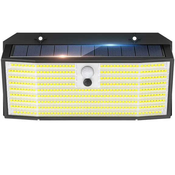 418 LED Solar Lights Outdoor, 270° Angle & 3 Lighting Modes Motion Sensor Outdoor Lights, IP65 Waterproof Solar Powered Flood Wall Lights for Home Patio Fence Yard Deck Garage, 1 Pack