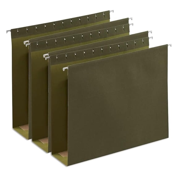418376 Hanging File Folders BX Bottom 3-Inch Expansion Letter Gn 25/BX