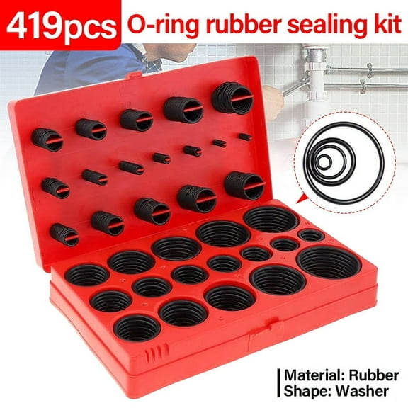AUTOA 419PCS SAE Metric Rubber O-Ring Washer Assortment Kit Automotive Storage Case ORing Set 32 SAE Sizes