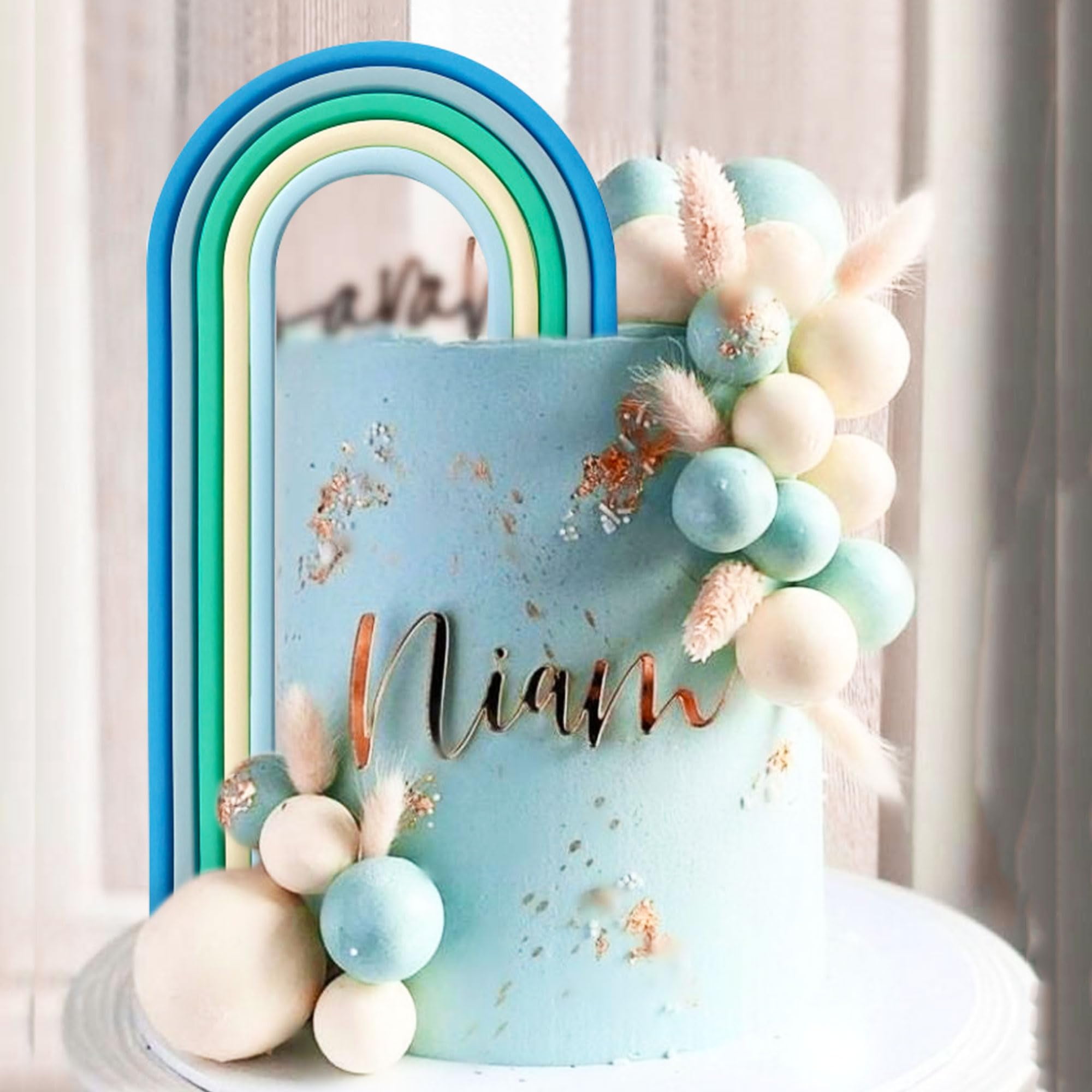 JeVenis lusso decorazione torta orso marrone topper per torta con palline marroni beige decorazione torta orsi boho decorazione per torta di compleanno babyshower