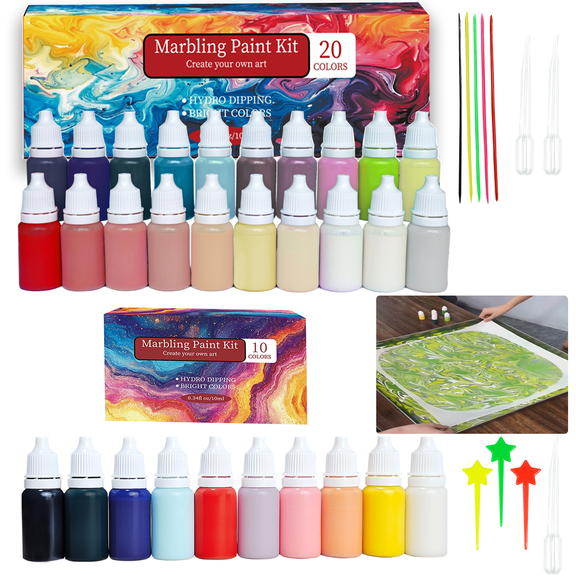 41PCS Complete Water Marbling Art Kit with 30 Rich Color Pigments & Full Craft Tools, Easy DIY Marble Painting Supplies, Perfect Birthday & Holiday Gift for Adult Beginners & Art Hobbyists