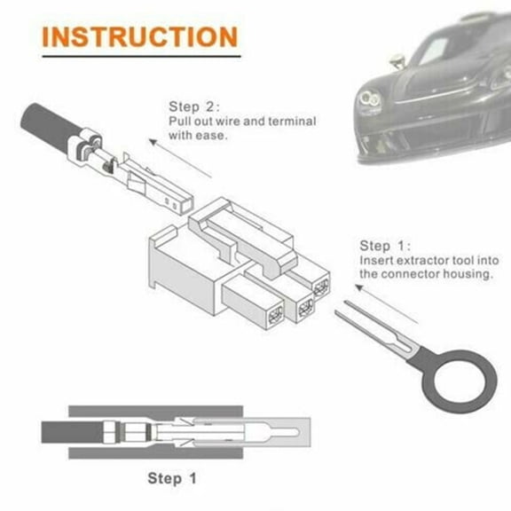 41Pcs Car Terminal Removal Tool Wire Plug Connector Extractor Puller Release Pin Extractor Kit For Car Plug Repair Tool Fangkenuo