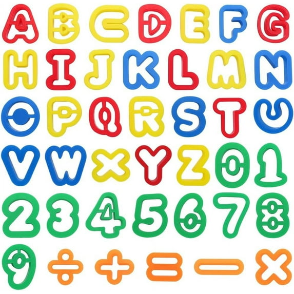 41Pcs Polymer Clay Cutters 26 Alphabet Cookie Tools Set Colorful Plastic Letter Fondant Number Tool Polymer Clay Cutter Set