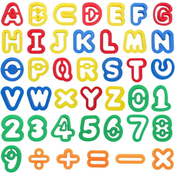 41Pcs Polymer Clay Cutters 26 Alphabet Cookie Tools Set Colorful Plastic Letter Fondant Number Tool Polymer Clay Cutter Set
