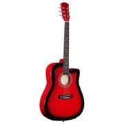 41in Acoustic Guitar With Pick, Strings, Capo, Gig Bag, Tuner, Wrench Tool, And Shoulder Strap