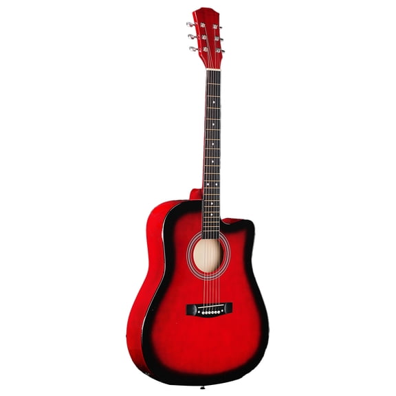 41in Acoustic Guitar With Pick, Strings, Capo, Gig Bag, Tuner, Wrench Tool, And Shoulder Strap