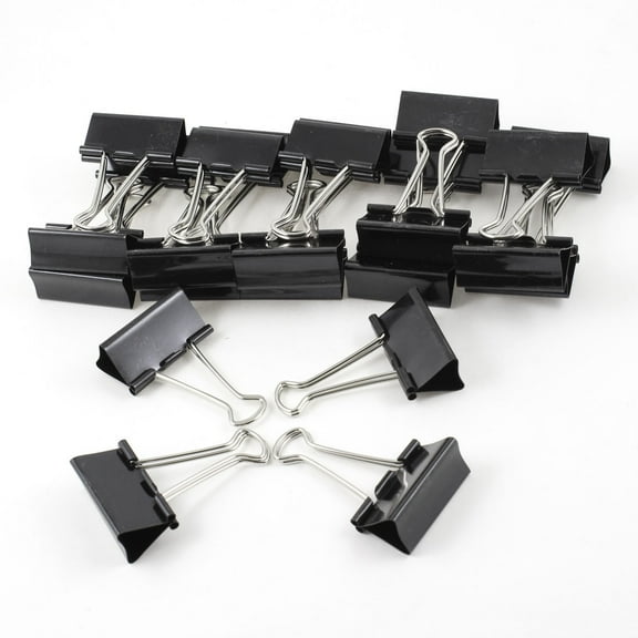 41mm Wide Metal Black Document File Ticket 4cm Width Binder Clips 24 Pcs