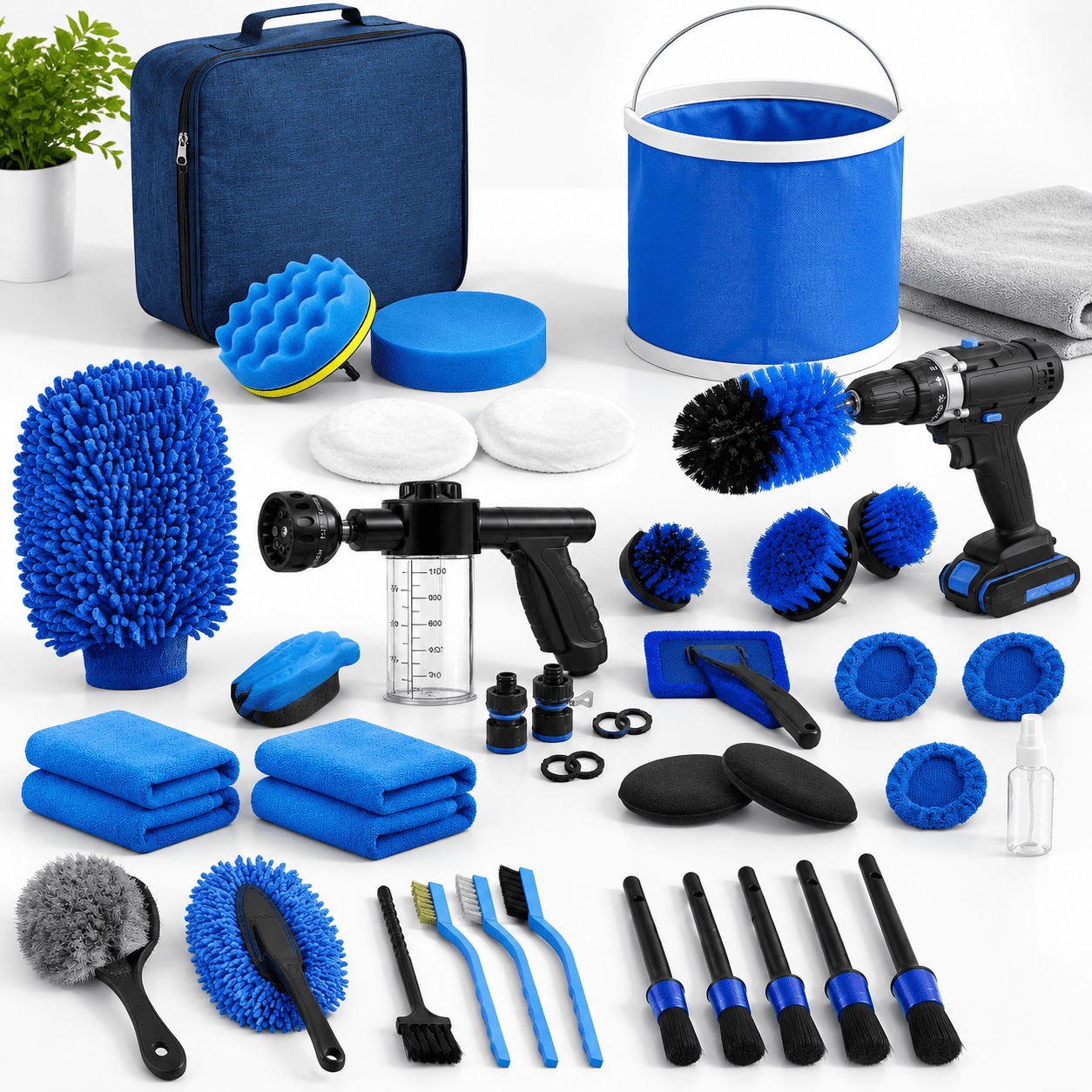 41pcs Blue Car Detailing Kit for Automotive Cleaning and Polishing ...